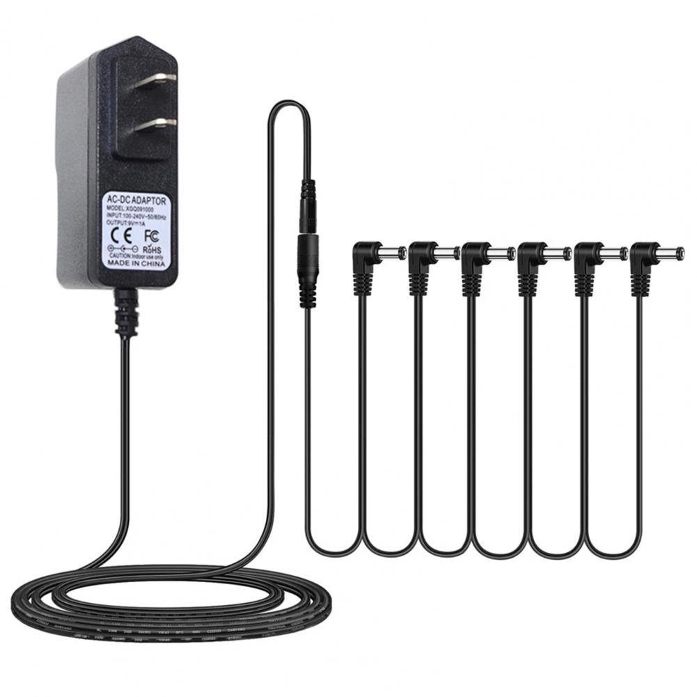 

6-в-1 Топология Кабель Эффекты Адаптер питания Solid Guitar 9V DC 1A Гитарная педаль Адаптер питания Электрогитара