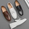 Witte Leren Schoenen Voor Mannen Klassieke Slip-On Leren Loafers Mannen Comfortabele Casual Zakelijke Schoenen Heren Formele Schoenen