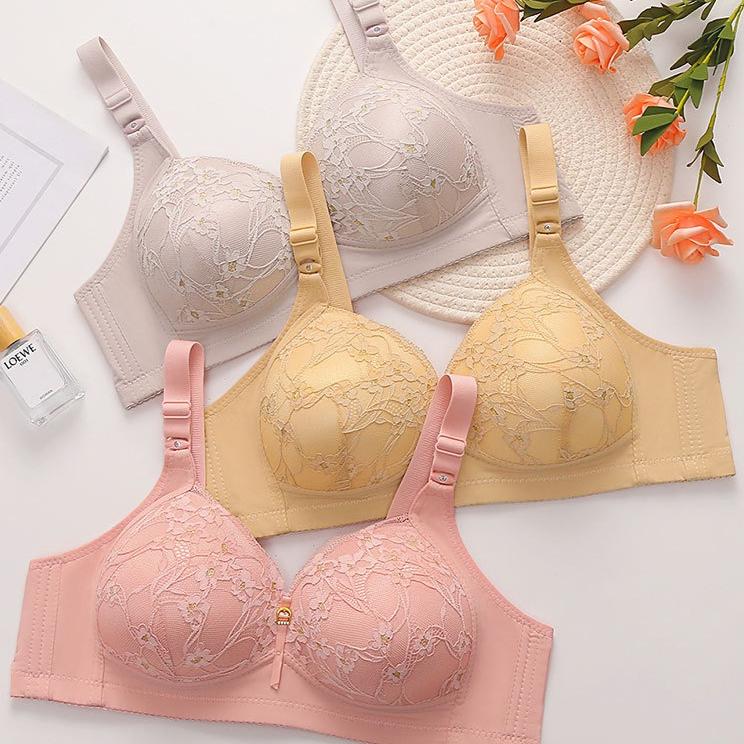 Large-sized Bras Women's Embroidered Lace Jacquard Bras Side-retraction Secondary Breasts Gathering Bras Sexy and Beautiful Back Underwear