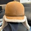 New Winter High Quality Leather Hat Men Fur Lamb Wool Warm Thick Earflaps Bomber Hats Men's Baseball Cap Russian hats