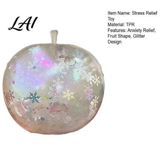 Squeeze Stress Ball Clear Glitter Fruit Toy Anxiety Relief Snowflake Sequins Sensory Slow Rising Stretchy Fidget Party Favors Rebound
