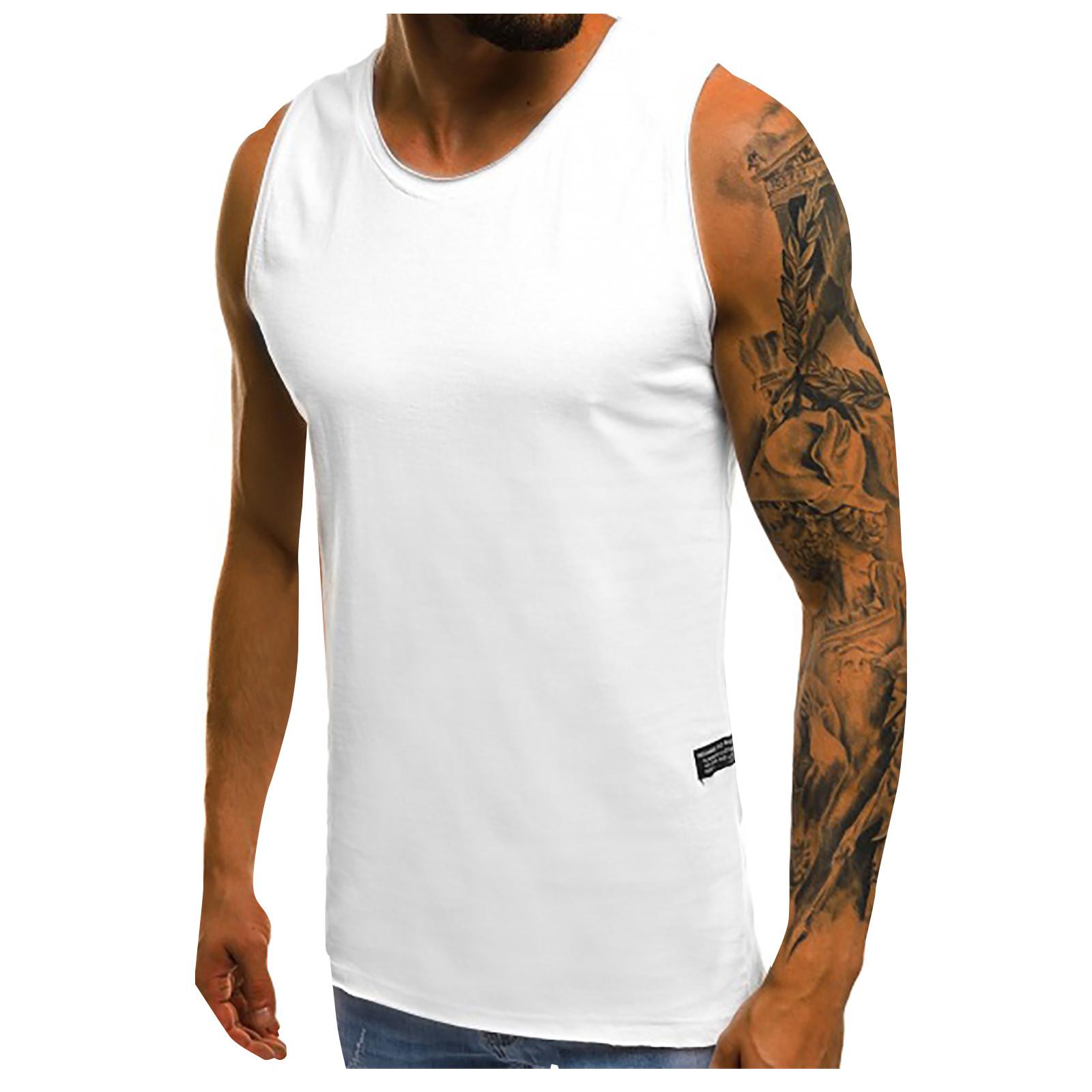 

Men Home Outdoor Fashion Casual Basic Loose Breathable Quick-drying Tops M білий