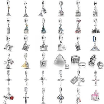 Fotocamera in Rame, Torre Eiffel, Statua della Libertà, , Gioielli Castello, Adatto per Braccialetti Europei Originali, Accessori Fai-da-te