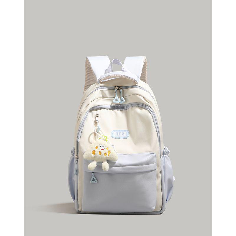High-end contrasting colors, new fashion female college student schoolbag, large-capacity backpack, short-distance travel bag