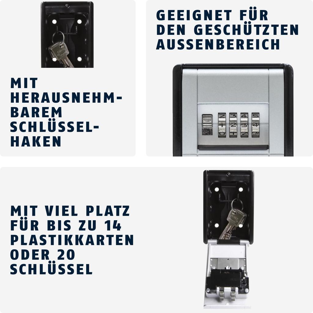 Japan Lock Service ABUS Fixed Variable Card and Key Storage Surface Box, 4-Digit Dial, Box, Mount, AB-KG2-B