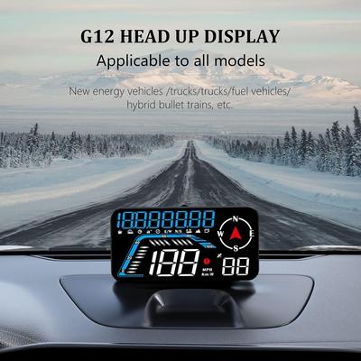 G12 GPS HUD Digital Speedometer Plug and Play for All Cars Big Font KMH MPH Mileage Local Time Altitude Head-up Display
