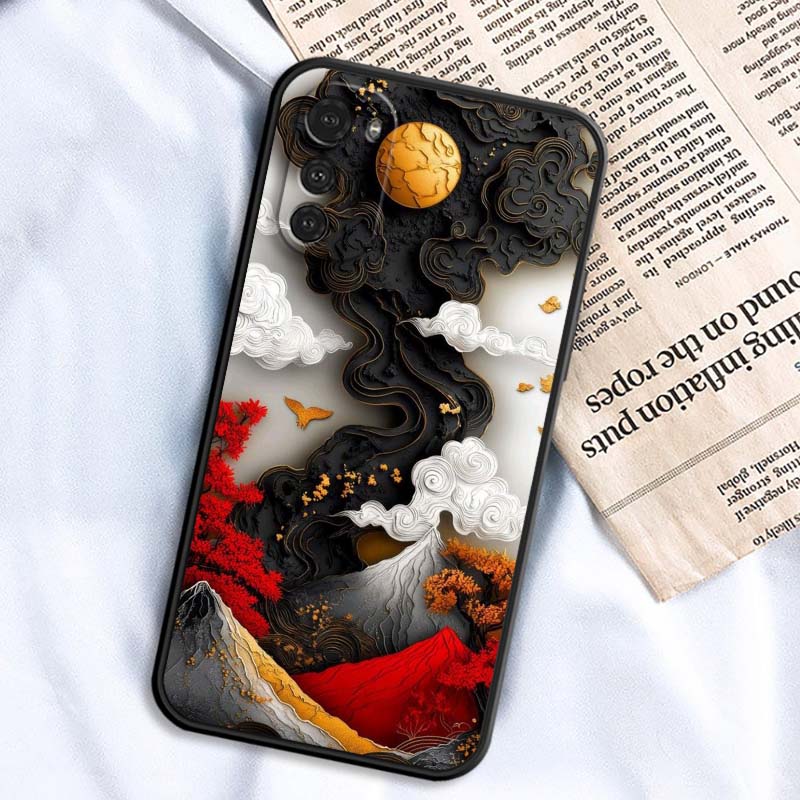 Creative Landscape Patterns For Motorola G85 Edge 50 G24 G35 G14 G04 40 G72 G34 G G54 G13 G32 5G Black Phone Case