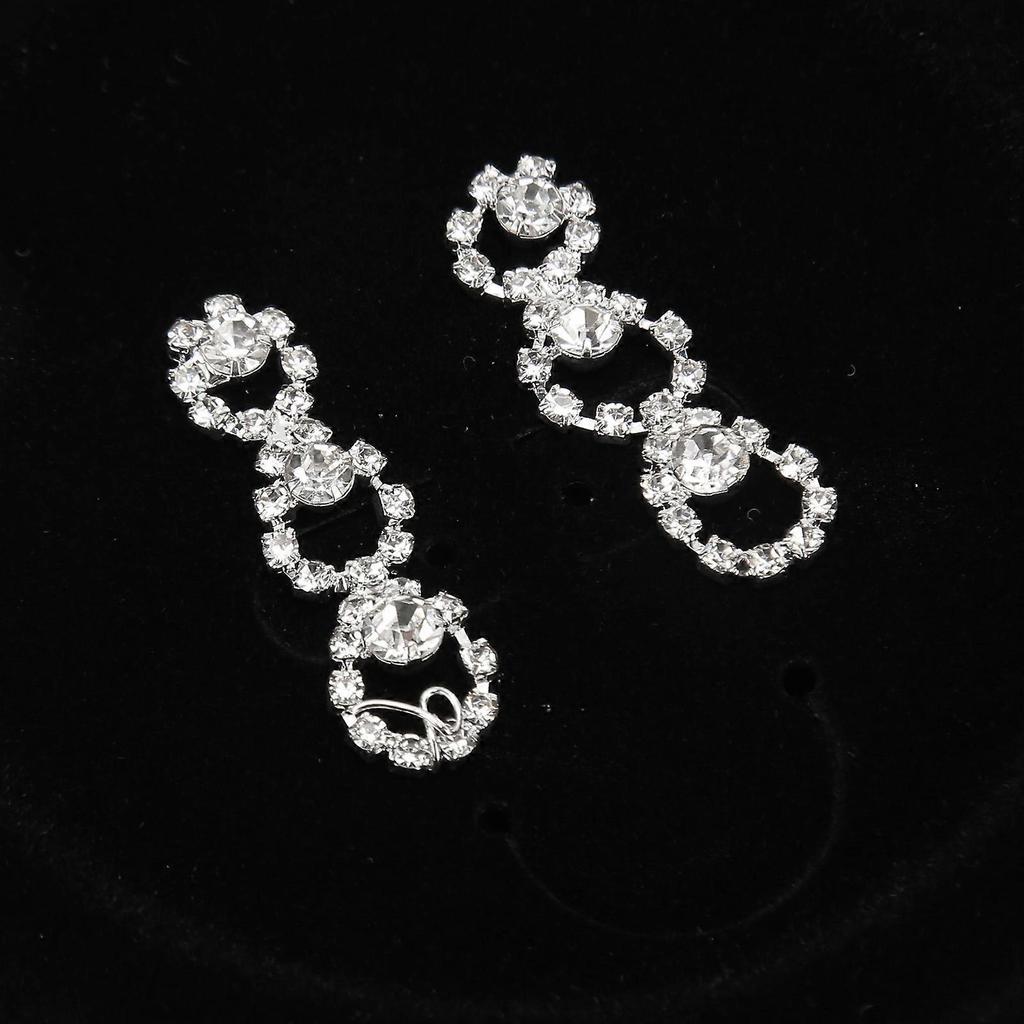 Bride Jewelry Set Rhinestones Elegance Luxurious Silver Wedding Jewelry Sets for Women for Daily Wear Ceremony Silver
