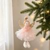 Fabric Xmas Tree Angel Pendant Mesh Angel Girl Hanging Pendant  Xmas Holiday Party