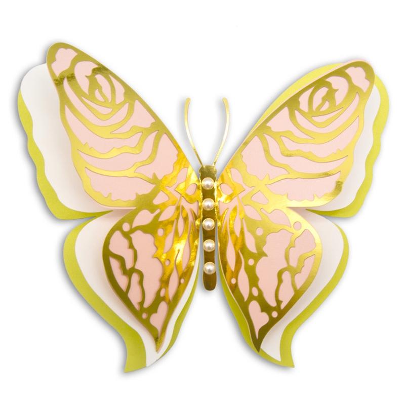 3D Wall Butterfly Sticker Bead Glitter Wallpaper Decal Insect Art Decal Stickers for Home Kids Nursery Classroom Wedding Gift