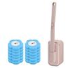 Disposable Toilet Brush Set Wall Mounted with Replaceable Refill Heads Cleaning Tool with Storage Holder Bathroom Cleaner Kit