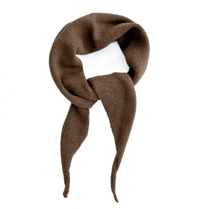 Korean Style Knitted Triangle Scarf Windproof Women Cashmere Shawl Winter Cashmere Scarves  Girls