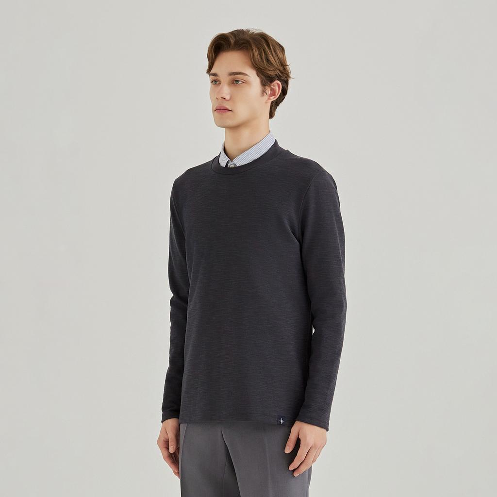 FERRAROMILANO Waffle Knit Round T-Shirt Dark Gray (Am0Eks15237)