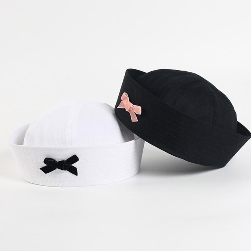 Japanische Baskenmütze für heiße Mädchen Mode Cosplay Kostümhut Fliege Matrosenmütze Teenager Mädchen JK Uniformmütze Party Kopfschmuck