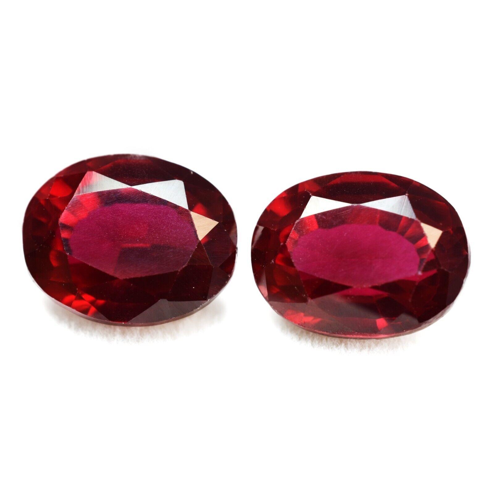 

AA+ Натуральний Червоний Рубін 16.00 Карат СЕРТИФІКОВАНИЙ Овальний Камінь-самоцвіт Чудового Огранювання Пара Ys-636547821 13.5 mm червоний