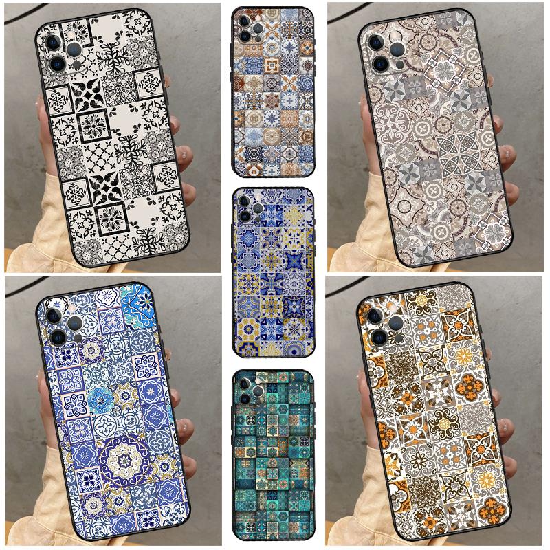 Boho Tile Mosaic Aesthetic Case For Samsung Galaxy M13 M53 M06 M16 M31 M11 M35 M55 M15 M56 M36 M12 M32 M52 M14 M34 M54