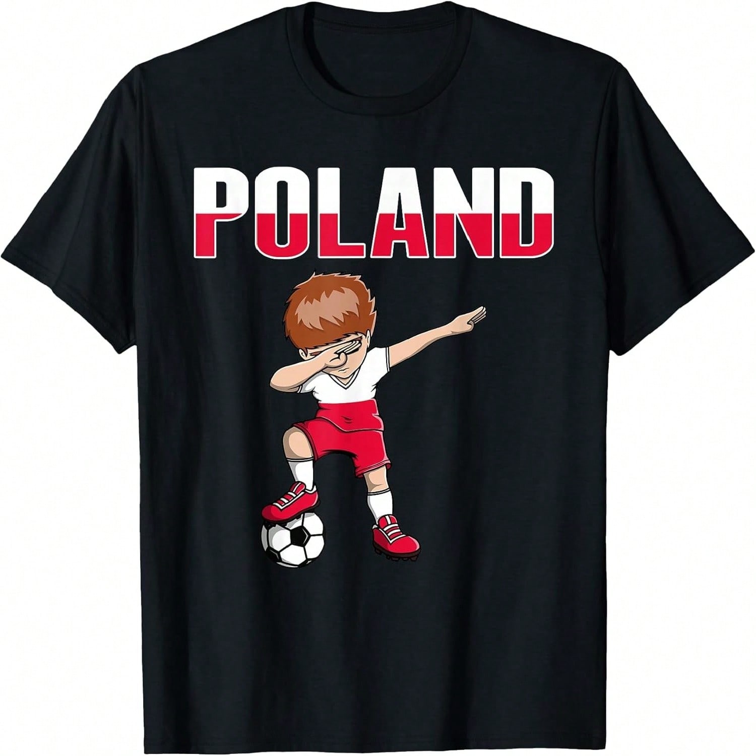 Dabbing Soccer Boy Poland Soccer Fans Jersey Polish Football T-Shirt(1) S