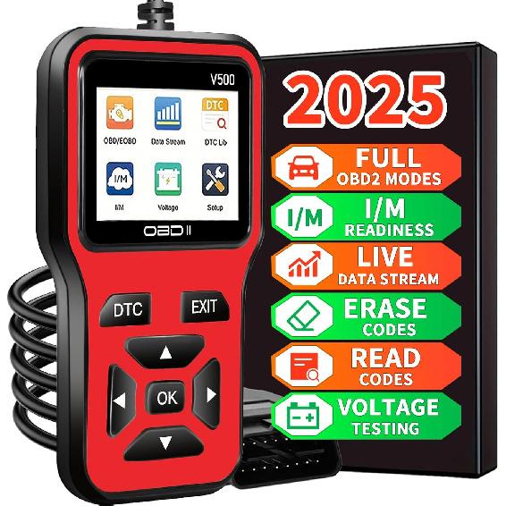 Scanner Diagnostico OBD2 - Strumento Scanner Codici Spia Check Engine con Reset, DTC, Flusso Dati, Pronta all'Uso I/M, Strumento di Scansione per Auto e Camion per Tutti