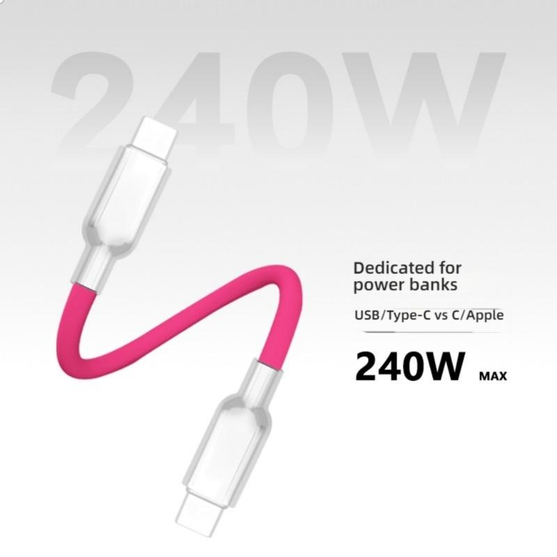 USB C Charging Cable, Short Type C to Type C Data Transfer Cord Supports 240W Fast Charging & Data Transmission