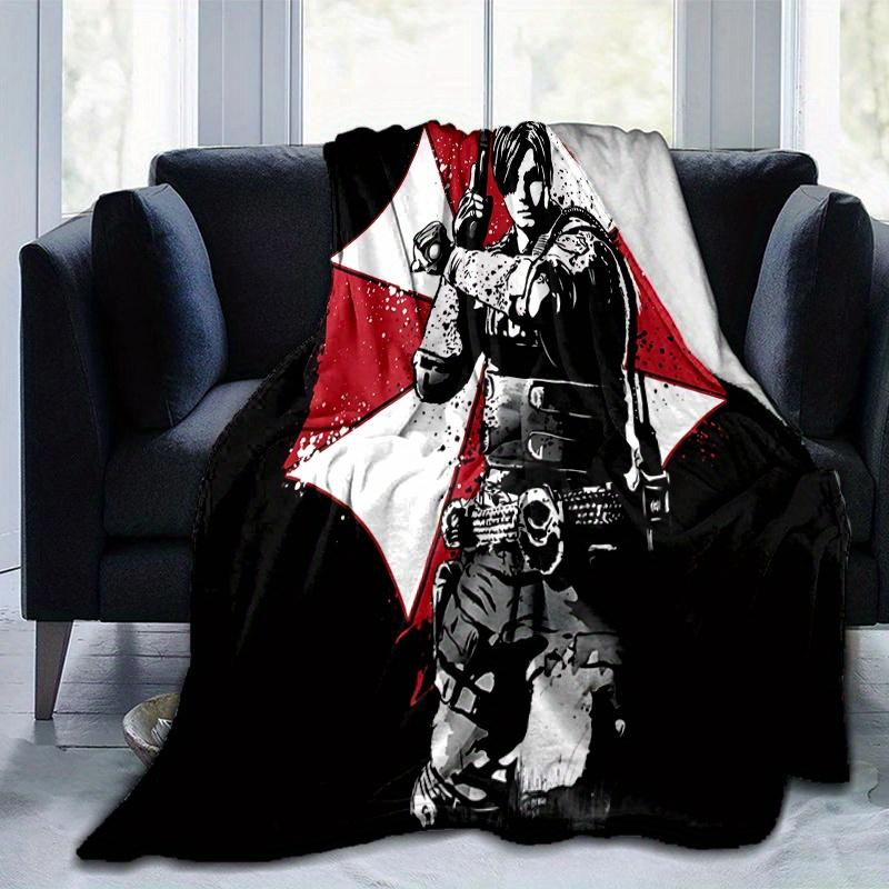 1pc Resident Evil Design Blanket  Soft Throw for Home Decor, Perfect Gift, Seasonal Use,  Living Room, Travel, Camping