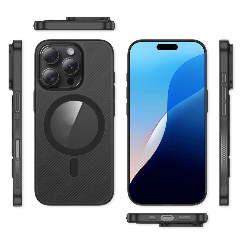 Compatible Magnetic Phone Case for iPhone 16, 16 Pro Max, 15 Pro, 14, 13 - Transparent and Simple Design.