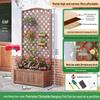 JINGGENG Outdoor Wood Privacy Screen with Planter & Trellis