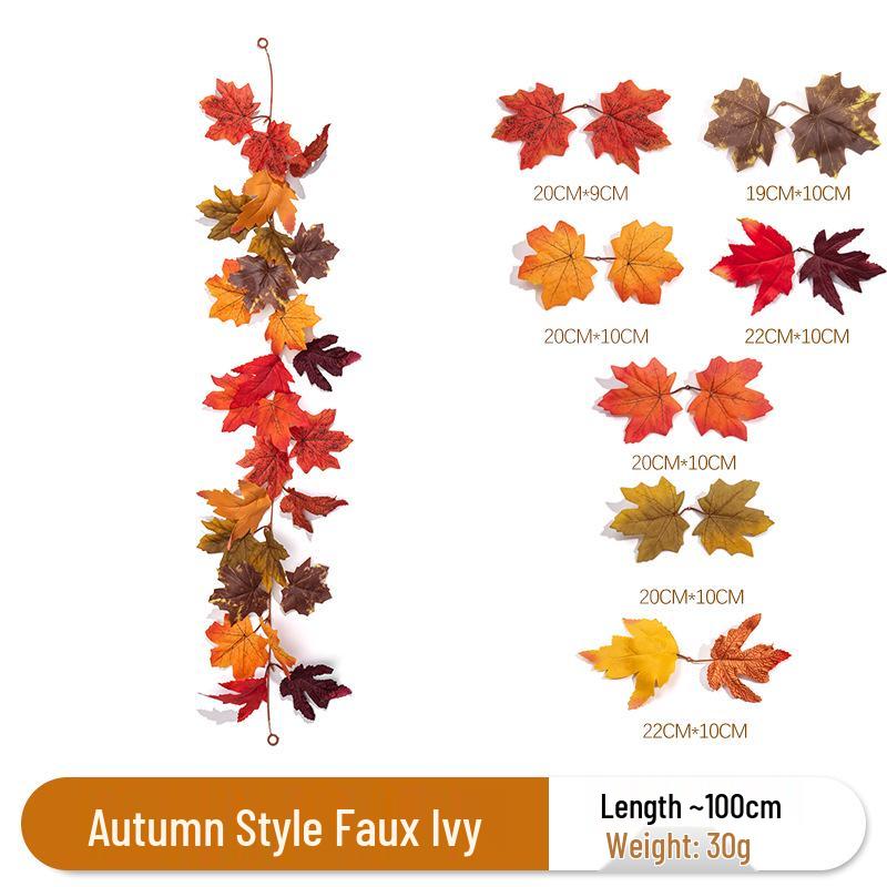 Thanksgiving Mixed Color Artificial Maple Leaf Vine