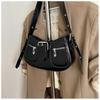 IELGY Niche Design Saddle Bag Simple Retro Underarm Bag