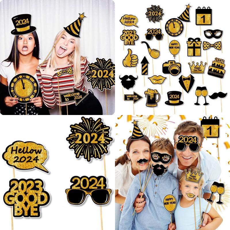 2024 New Year Party Funny Photo Props Wholesale Decorative Photography Accessories