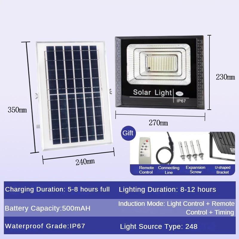 Intelligent Light Control Induction Courtyard Light Waterproof and Lightning Large Capacity Lithium Battery Street Lights Solar Powered Outdoor Light