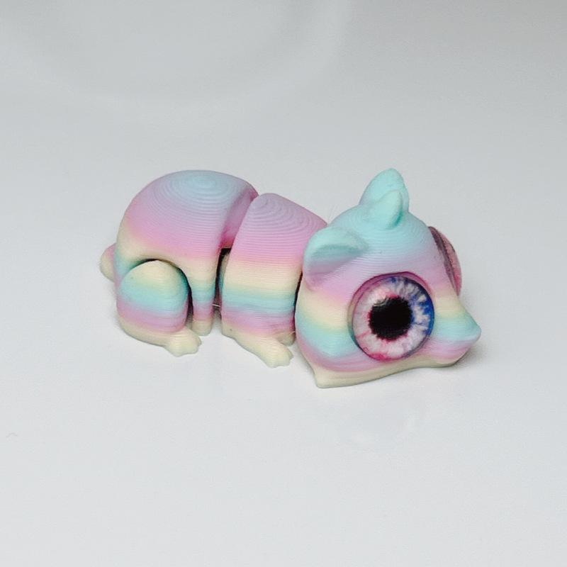 3D Printed Hamster Figures Animal Toys Multi-joint Movable Simulation Big Eyes Home Accessories Crafts Fidget Toy Kids Gifts