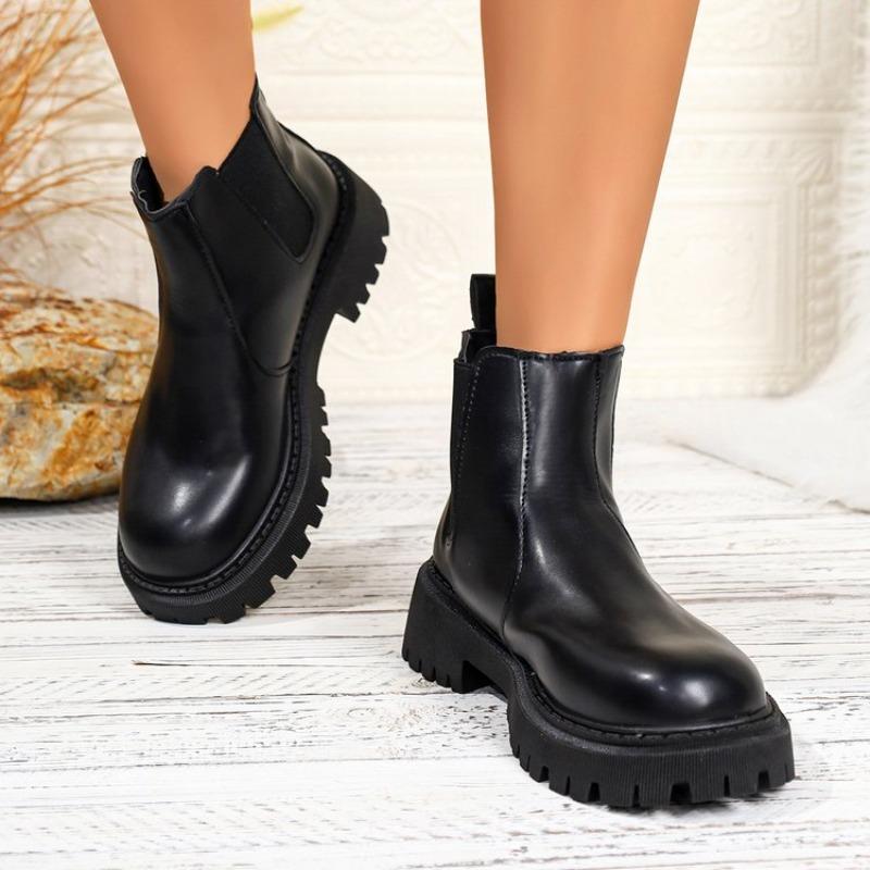 2025 Fashion Ladies Shoes Ankle Women's Boots Fashion Slip-on Office and Career New Round Toe Plus Size Shoes for Women