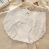 Women Mid Waist Seamless Antibacterial Ice Silk Panties With Pure Cotton Crotch