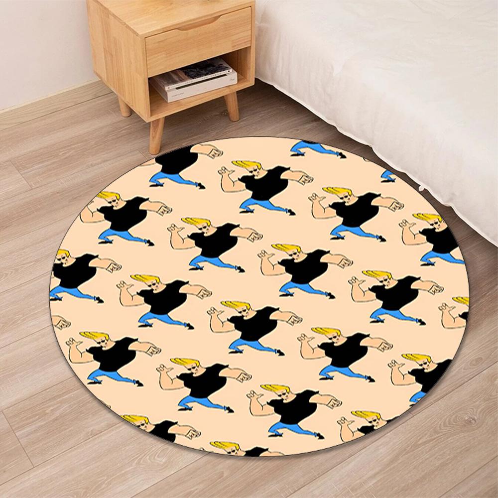 Johnny Bravo Printed Round Rug Carpet Chair Rug Area Rug Entryway Doormats,for Office Chair Living Room Bedroom Kitchen Room.