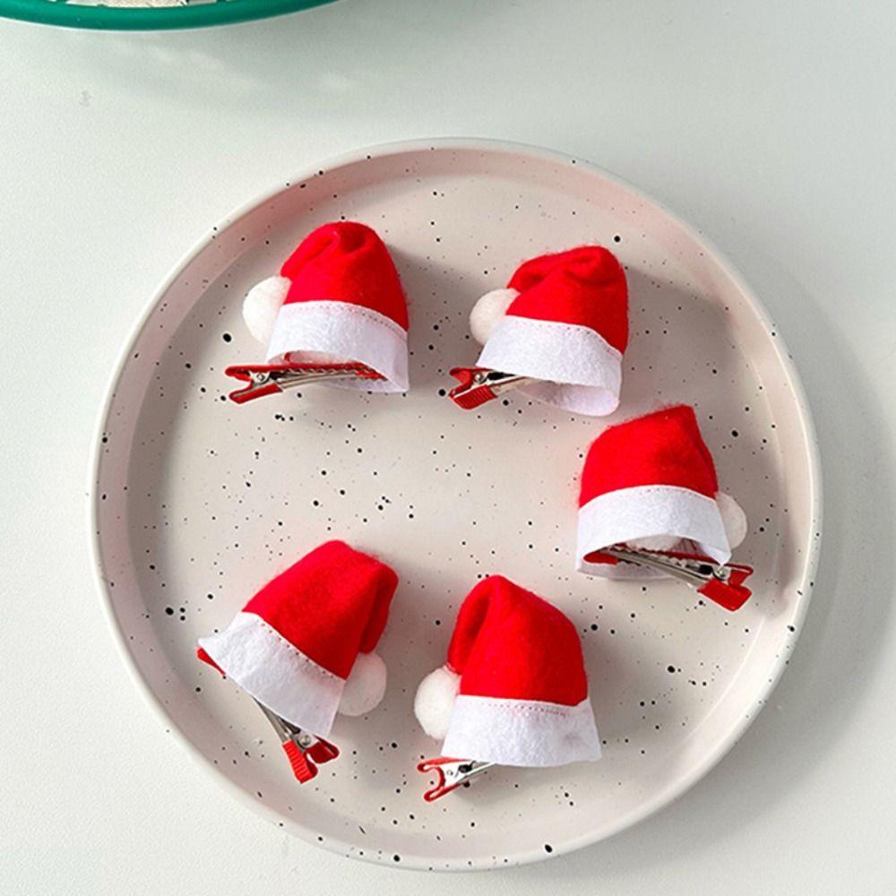 Red Barrette Red Christmas Hat Hairpin Santa Claus Christmas Headband  Christmas Costume Dress Up