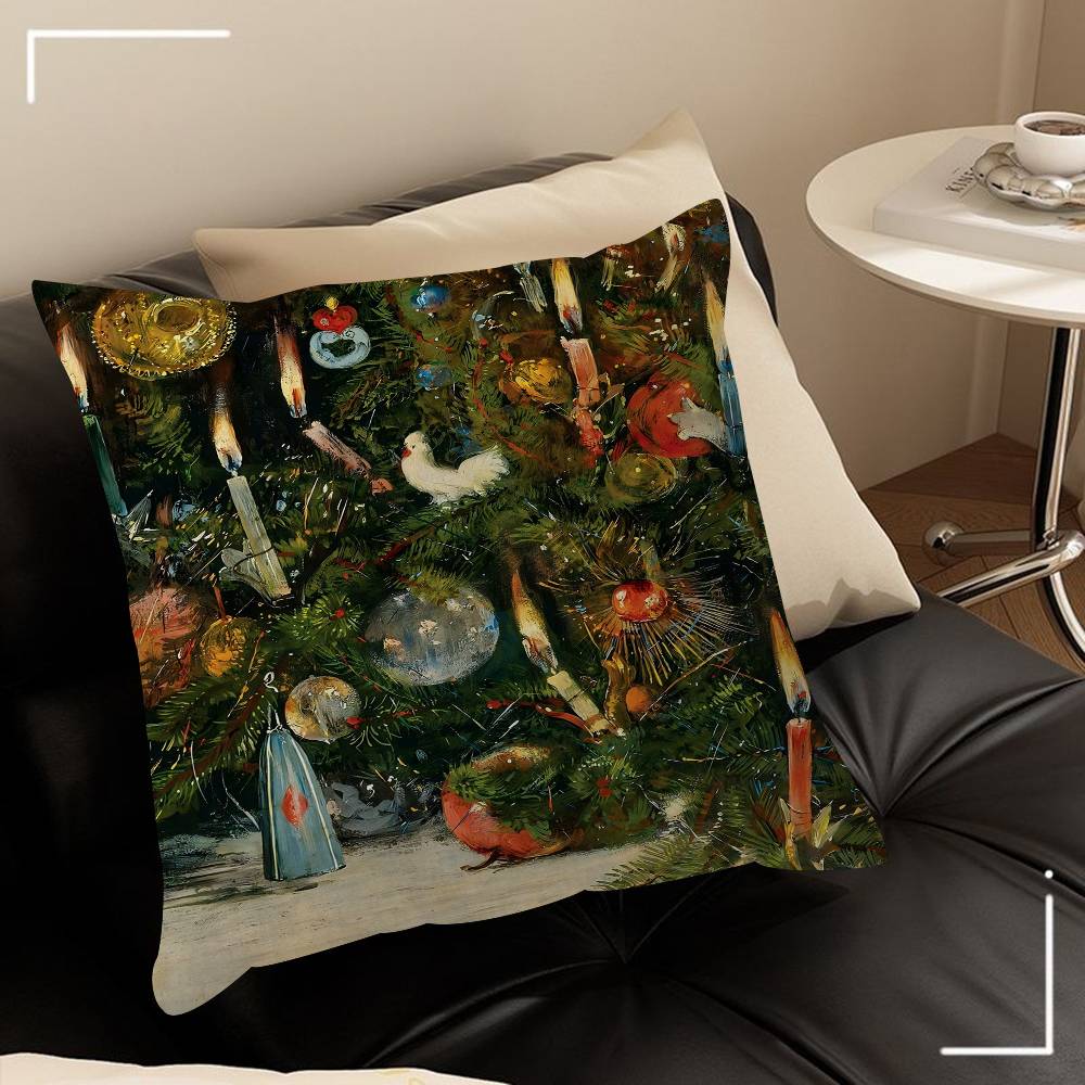Christmas Tree Ball Decoration Pillow Anime Pillow Sofa Bed Head Pillow Cover Cushion Cover 45x45 Cm Fashion