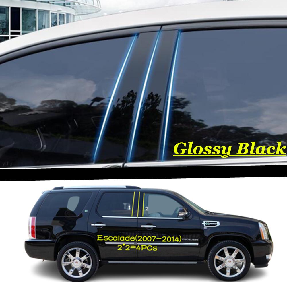 For Cadillac CTS 2008+/SRX 2006-2016/Escalade 2007-2014 Car PC Material Pillar Post Cover Door Trim Window Molding Sticker Plate