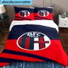 3PCS Football Bologna Bedding Set,Including 1pc Duvet Cover And 2pcs Pillowcases Perfect for Bedroom, Dormitory, Fan Christmas gift
