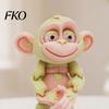 Exquisite Printed Texture Ornament 3D Articulated Monkey Figurine, Multi-Color Cartoon Animal Model with Soft Color Decor Movable Joints, Stress