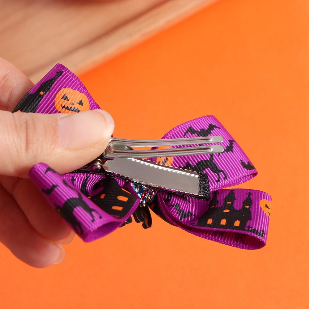 Ghost Halloween Bow Hair Clip Eyeball Bat Duckbill Clip Fashion Pumpkin Hairpin  Female/Children