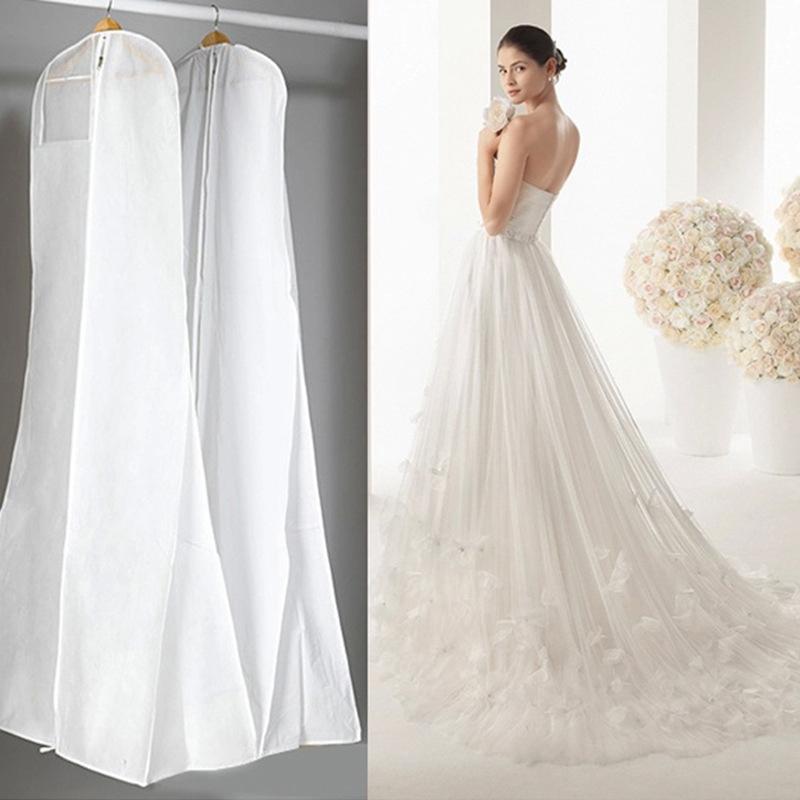 High Quality Long Wedding Dess Bag Cover Evening Dress Dust Cover Bridal Garment Storage Bag New Wedding Dust Cover