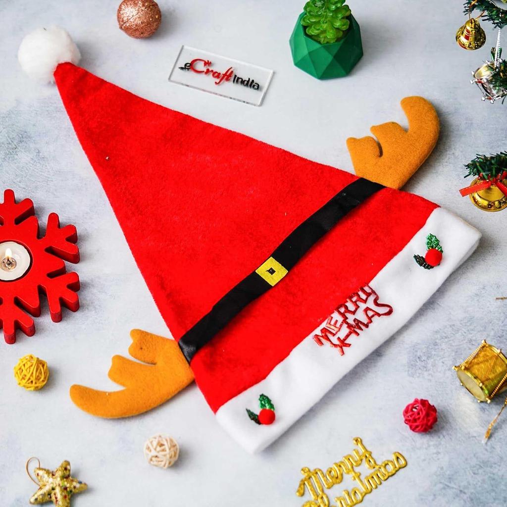 Röda Vita Sammet Klassisk Päls God Jul Mössor Jultomten Julhattar för Barn Bebisar Vuxna