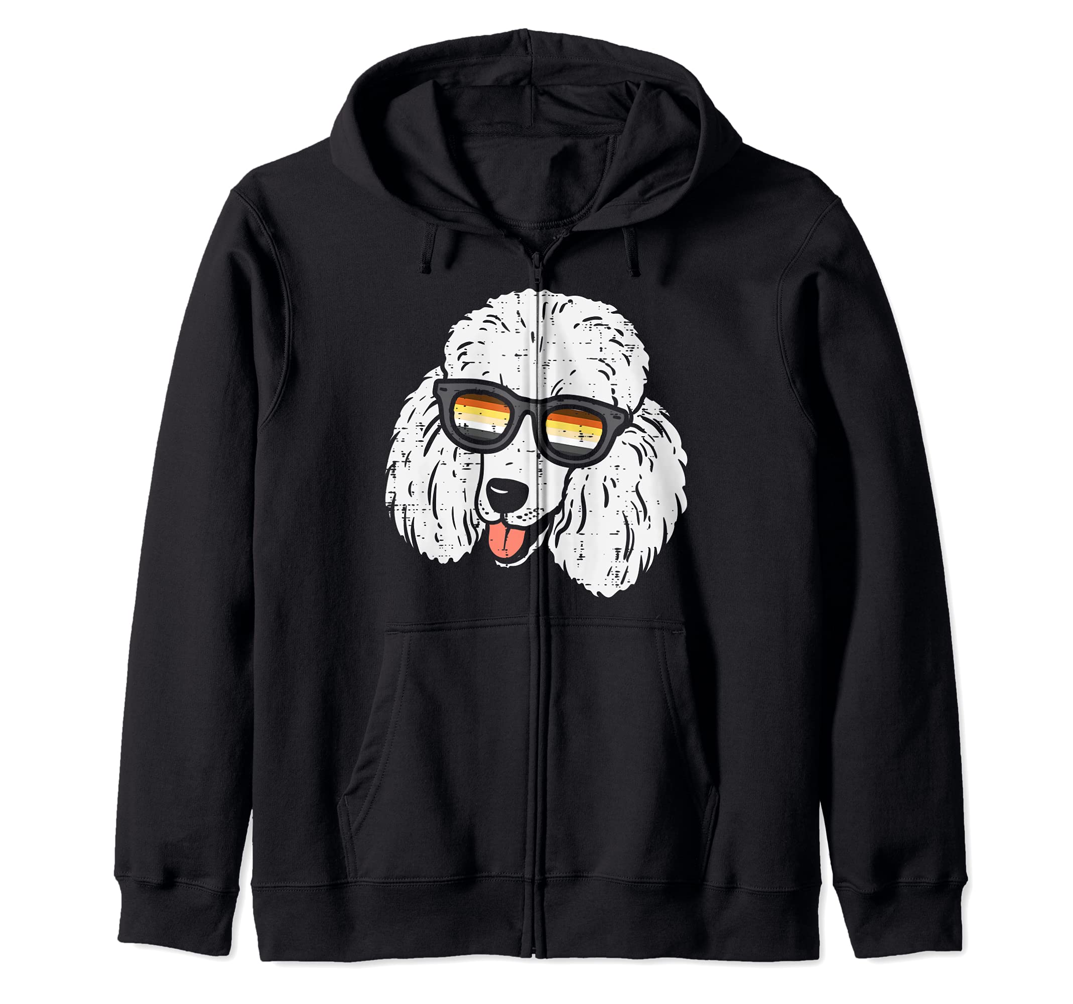 

Poodle dog LGBTQ gay bear flag gay pride men dog lovers men zip hoodie
