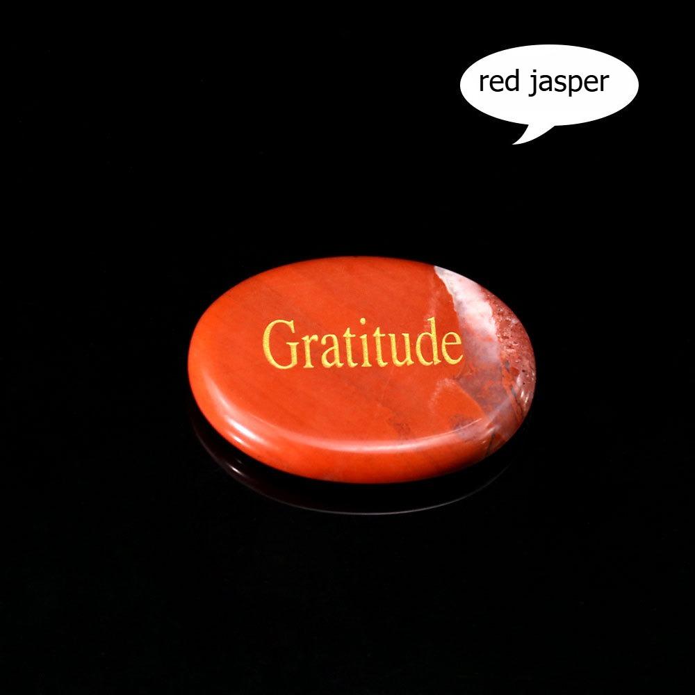 Natural crystal stone, thumb decompression, mixed color, engraving, palm, power stone, oval shape, mixed color crystal piece
