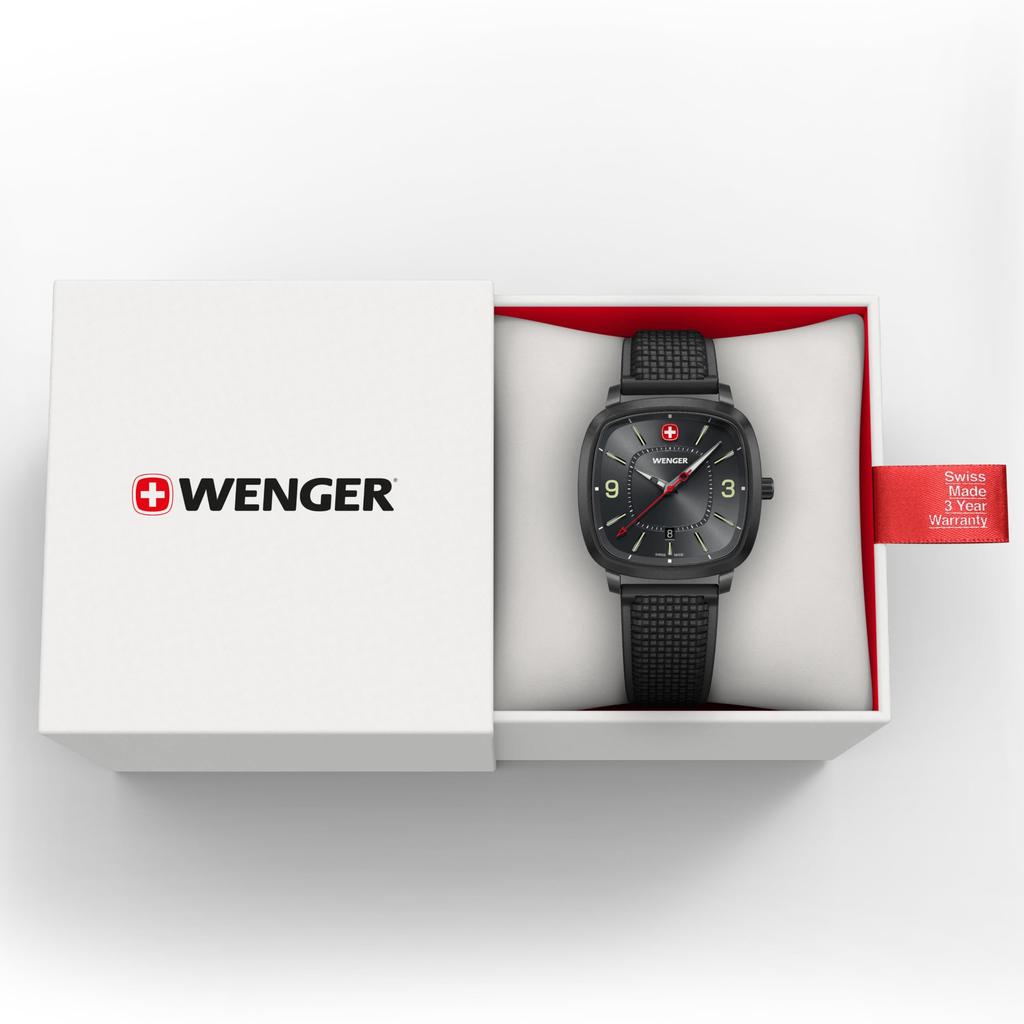 WENGER 01.1921.113 Vintage Sport Watch, Gray, Swiss Made