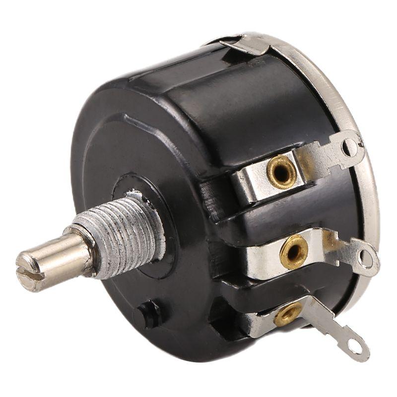 A84E-WX050 10K Ohm 5W 6Mm Round Shaft Rotary Wire Wound Potentiometer Black+Silver