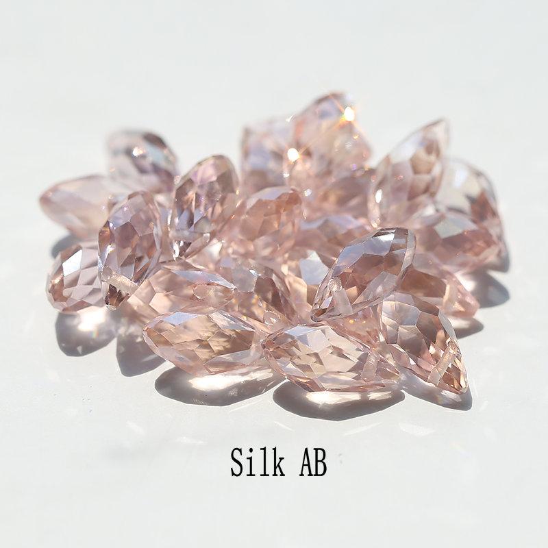 50 Stück Mehrfarbige Kristall-Tropfenperlen mit Kreuzloch Wassertropfen Facettierte Glasperle zur Schmuckherstellung Halskette Armband Ohrring DIY