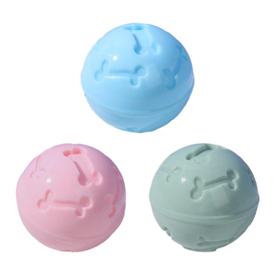 Pet Toy Molar Teeth Cleaning Hollow Bone Design Thickened Bite-Resistant TPR Material Chew Toy with Built-in Sound Ball