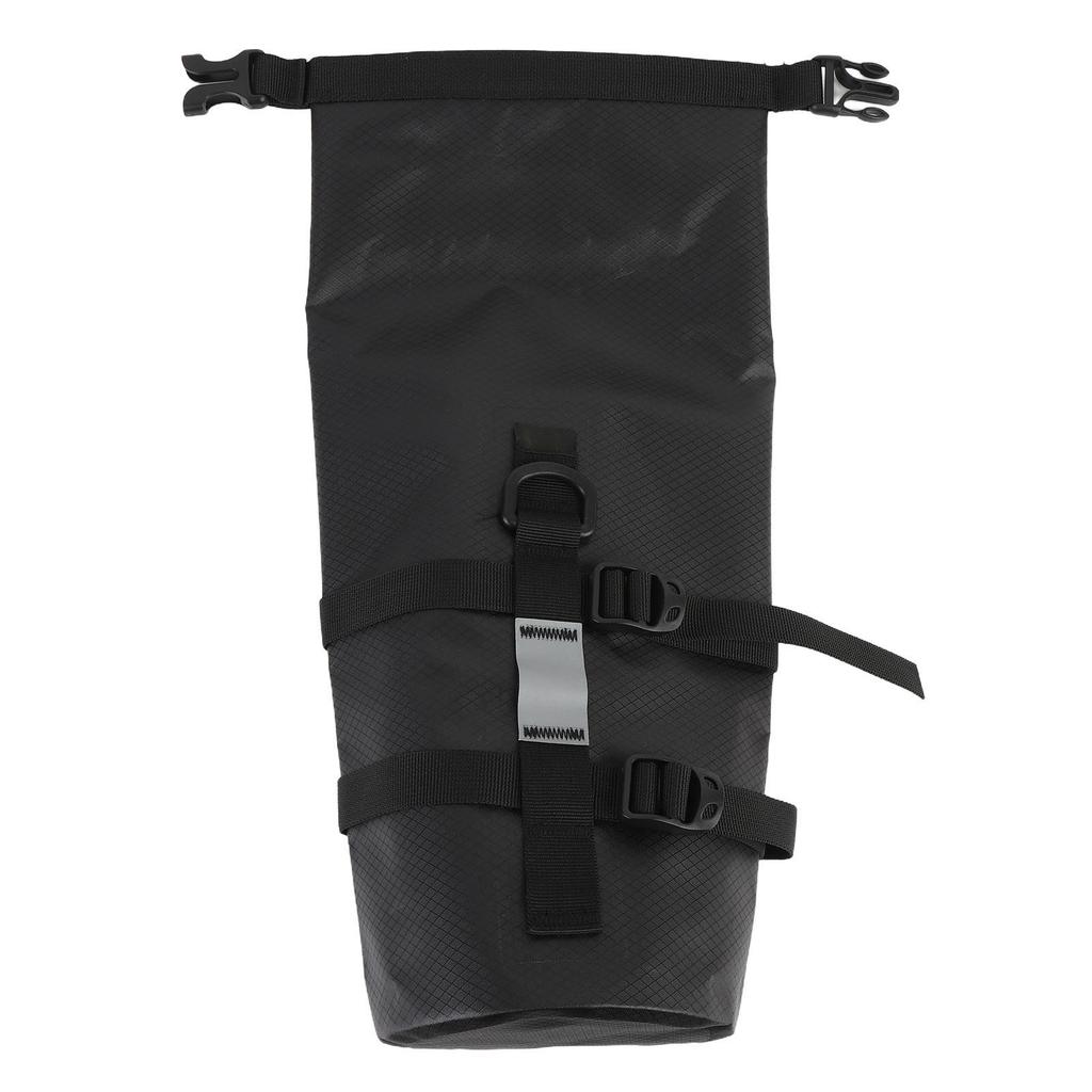 Bicycle Fork Bag Multipurpose Water Proof 5L Capacity Reflective Strips Bike Front Fork Bag with Fixed Holder for Road