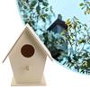 1pcs Wood-based Bird House Heart Double Layer Single Layer Lace Eaves Type For Any Size Garden Wild Birds Nesting Station